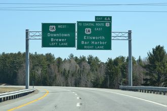 I-395 east at US 1A - Brewer, ME