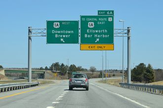 I-395 east at US 1A - Brewer, ME