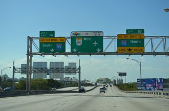 I-395 west at I-95/SR 836 - Miami, FL