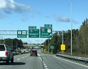 I-395 west at I-95/SR 15 - Bangor, ME