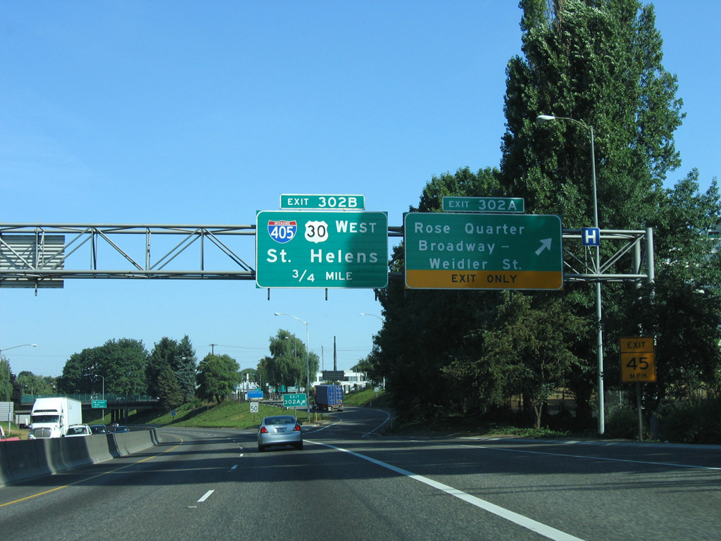I-5/US 30 north at I-405 - Portland, OR