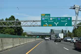 I-5/405 northbound split in Portland, Oregon