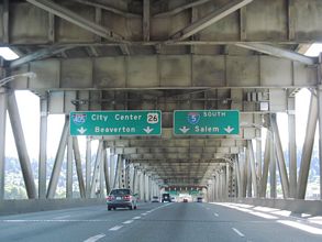 I-5 south at I-405/US 26 - Portland, OR