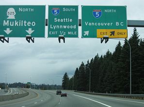 I-405 north at I-5 north to Everett, Washington in 2006