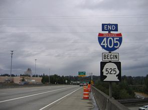 I-405 north at I-5/SR 525 - Lynwood, WA