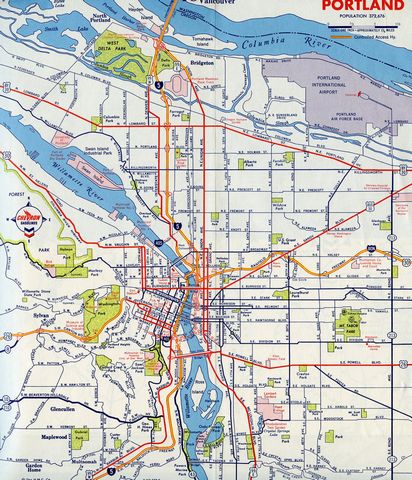 1965 Gousha Portland, Oregon inset map