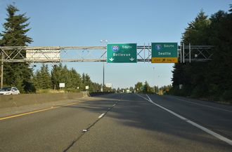 Washington State Route 525 South at I-5 and Interstate 405 in Lynnwood