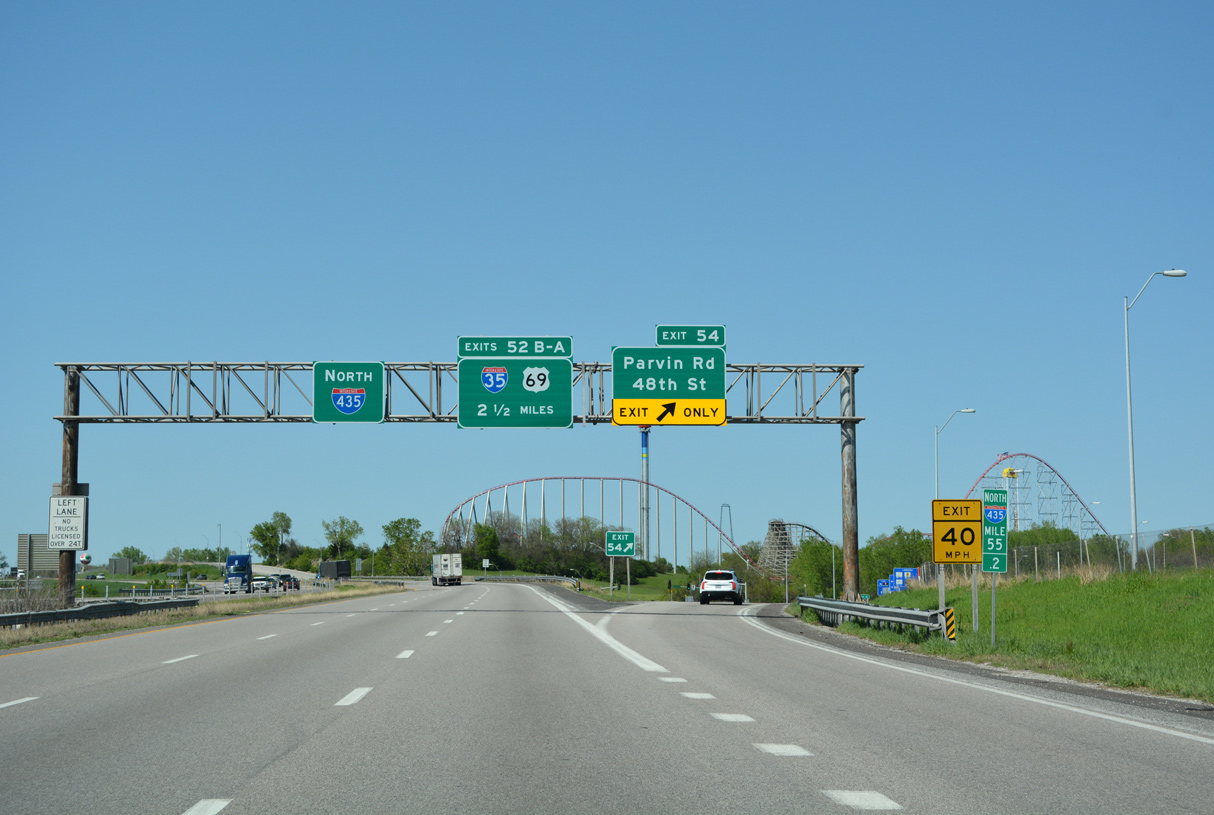 I-435 north at I-35/US 69 - Claycomo, MO