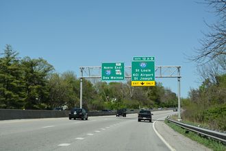 I-35 north at I-435/US 69 - Claycomo, MO