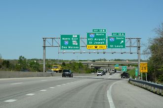I-35 North at Interstate 435 in Claycomo, Missouri