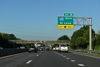I-35/Route 110 South a half mile ahead of I-435 at Kansas City, MO