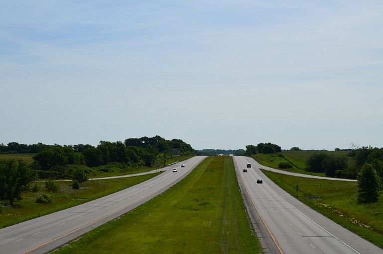 I-435 in rural north Kansas City, Missouri.
