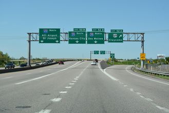 I-435 north at I-35/US 69 - Kansas City, MO