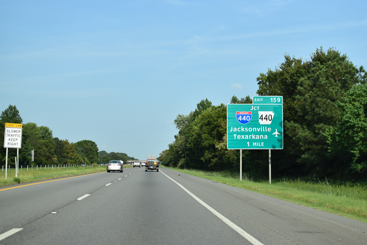 I-40 east at I-440/AR 440 - North Little Rock