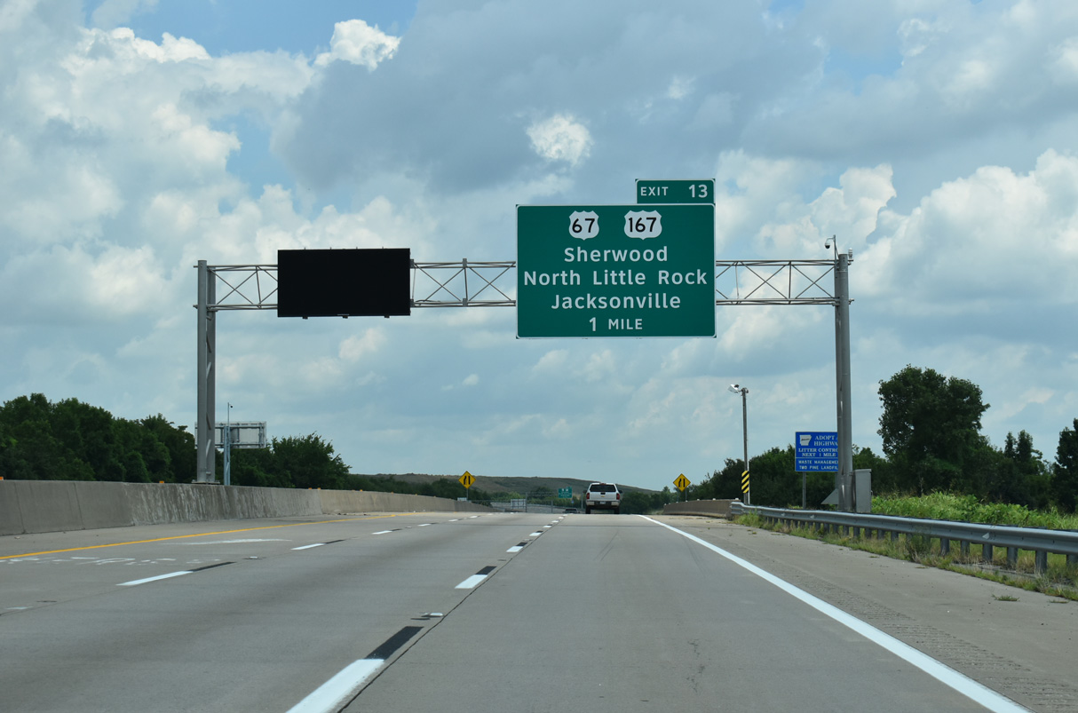 I-440 East at I-57/US 67-167 in Jacksonville, AR