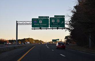 I-40 east at US 1 south to Sanford and US 64 west to Asheboro, NC.