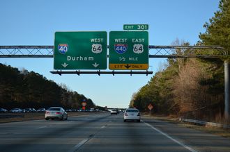 I-40 west at I-440/US 64 - Raleigh, NC