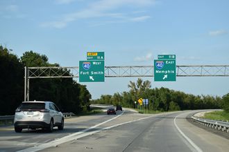 I-440 east at I-40/AR 440 - North Little Rock