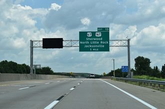 I-440 East at I-57/US 67-167 in Jacksonville, AR
