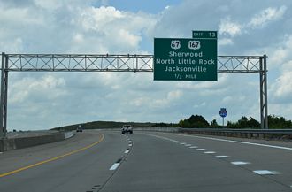 I-440 East at I-57/US 67-167 in Jacksonville, AR