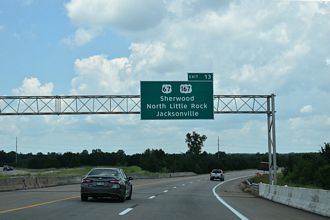 I-440 East at I-57/US 67-167 in Jacksonville, AR