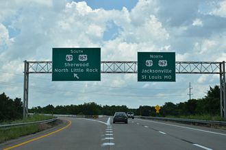 I-440 East at I-57/US 67-167 in Jacksonville, AR