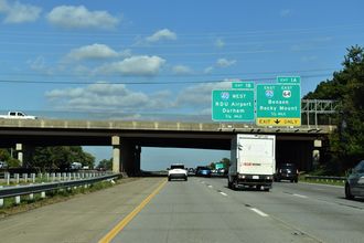 U.S. 1/64 north at Walnut St, a half mile from I-40/440 at Cary, North Carolina