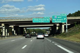 U.S. 1 north at I-40 west and Interstate 440 east at Raleigh, North Carolina