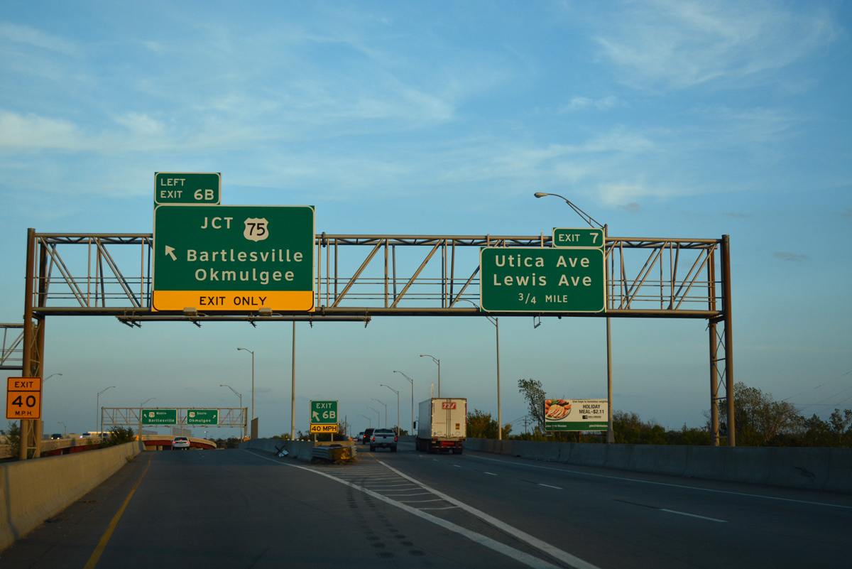 I-244/US 412 east at I-444/US 75 - Tulsa, OK