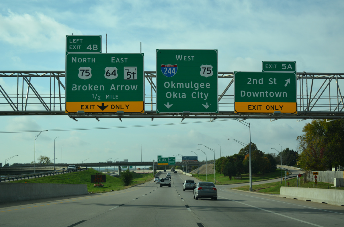 I-244/US 64/SH 51 west at I-444/US 75 - Tulsa, OK