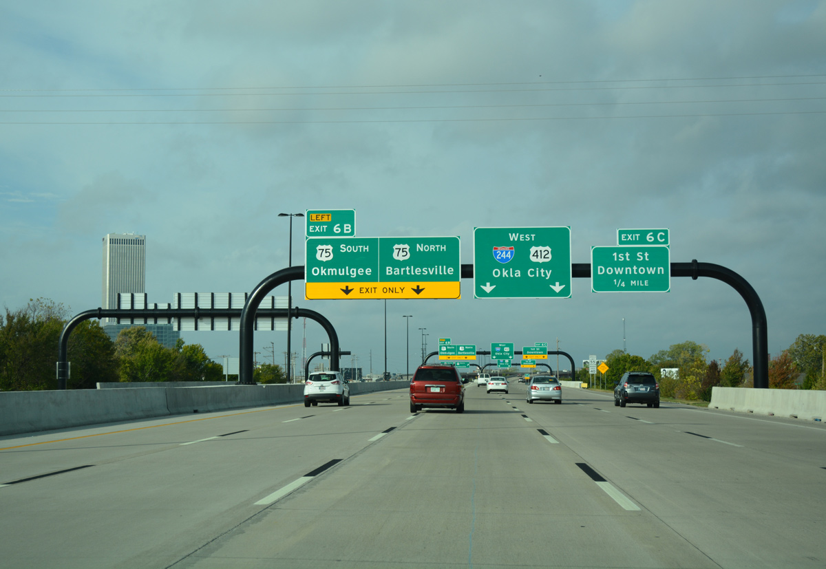 I-244/US 412 west at I-444/US 75 - Tulsa, OK