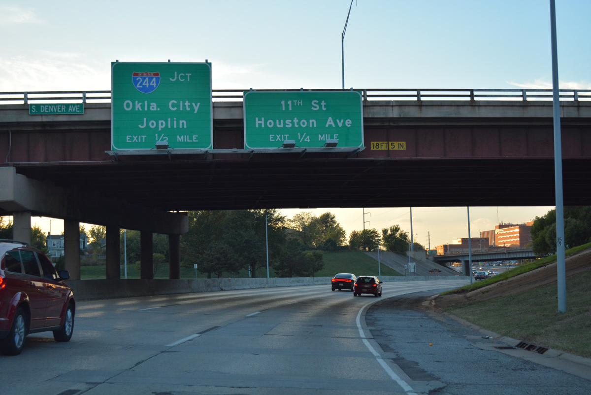 I-444/US 64-75 south at I-244 - Tulsa, OK