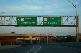I-244/US 412 east at I-444/US 75 - Tulsa, OK