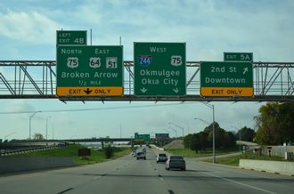 I-244/US 64/SH 51 west at I-444/US 75 - Tulsa, OK