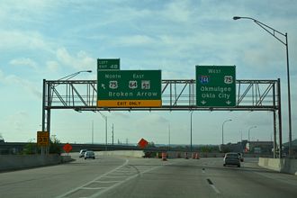 I-244/US 64/SH 51 west at I-444/US 75 - Tulsa, OK