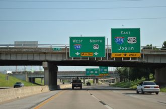 I-444/US 75 north at I-244/US 412 - Tulsa, OK