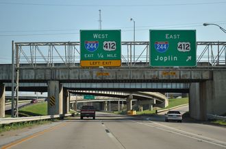 I-444/US 75 north at I-244/US 412 - Tulsa, OK