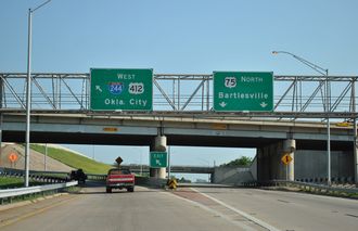 I-444/US 75 north at I-244/US 412 - Tulsa, OK