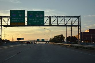 I-444/US 64-75 south at I-244 - Tulsa, OK