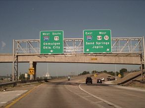 I-444/US 64-75 south at I-244 - Tulsa, OK