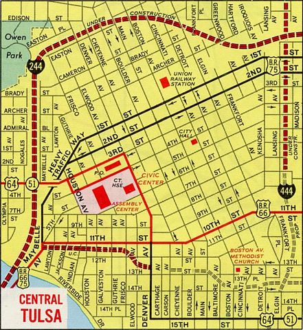 Downtown Tulsa, Oklahoma – 1971 Gousha Map
