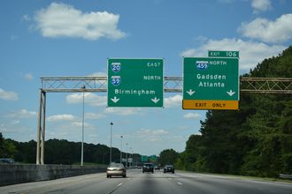 I-59/20 north at I-459 - Bessemer, AL