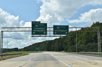 I-59 South at Interstate 459 in Trussville, Alabama