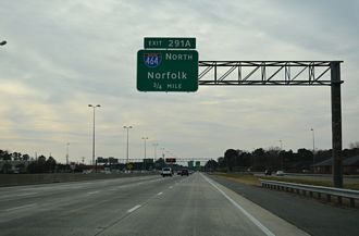 I-64/SR 168 south at I-464/US 17 - Chesapeake, VA