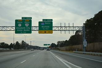 I-64/SR 168 south at I-464/US 17 - Chesapeake, VA