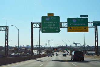 I-264 west at I-464 - Norfolk, VA
