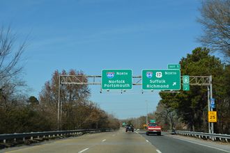 Virginia Route 168 North at Interstate 464 in Chesapeake