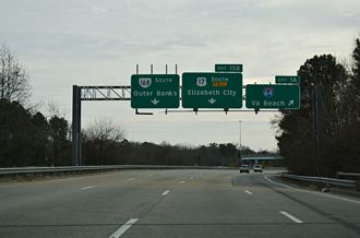 I-464 south at I-64/US 17/SR 168 - Chesapeake, VA
