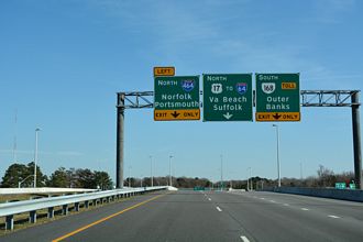US 17 north at I-464/SR 168 - Chesapeake, VA