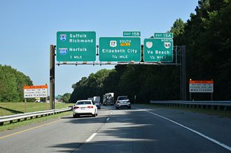 SR 168 North a half mile ahead of I-64/464 in Chesapeake, Virginia